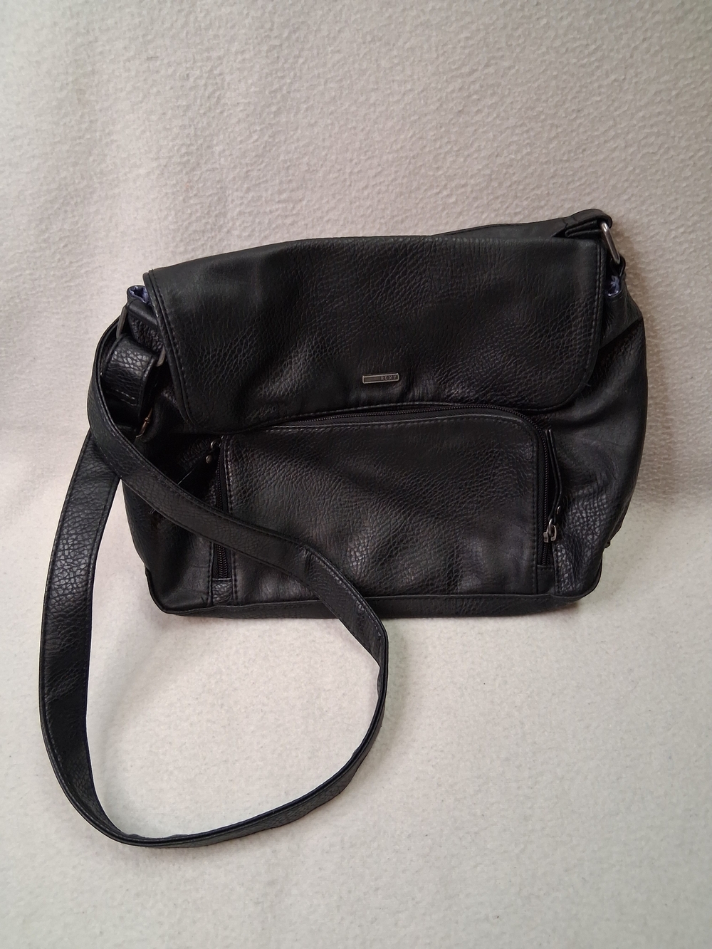 Y2K Roxy Black Leather Shoulder Bag